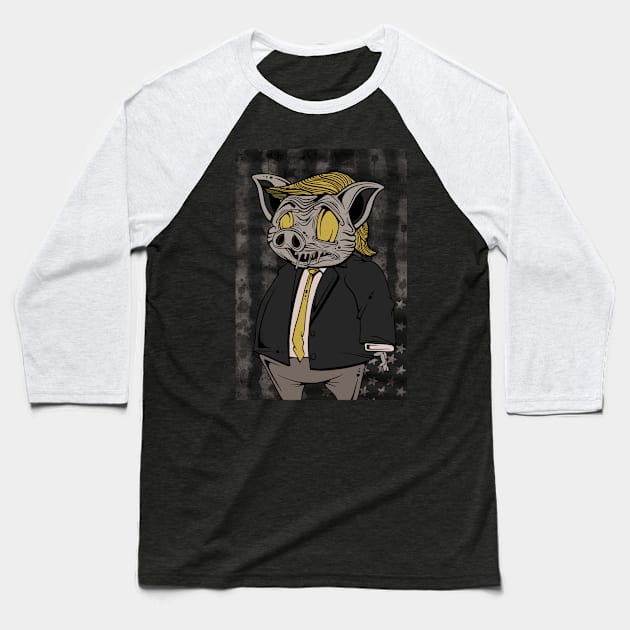 Swine Baseball T-Shirt by SMSVISUS